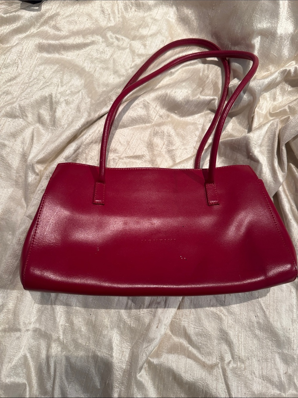 Sleek Red Shoulder Bag with Double Straps